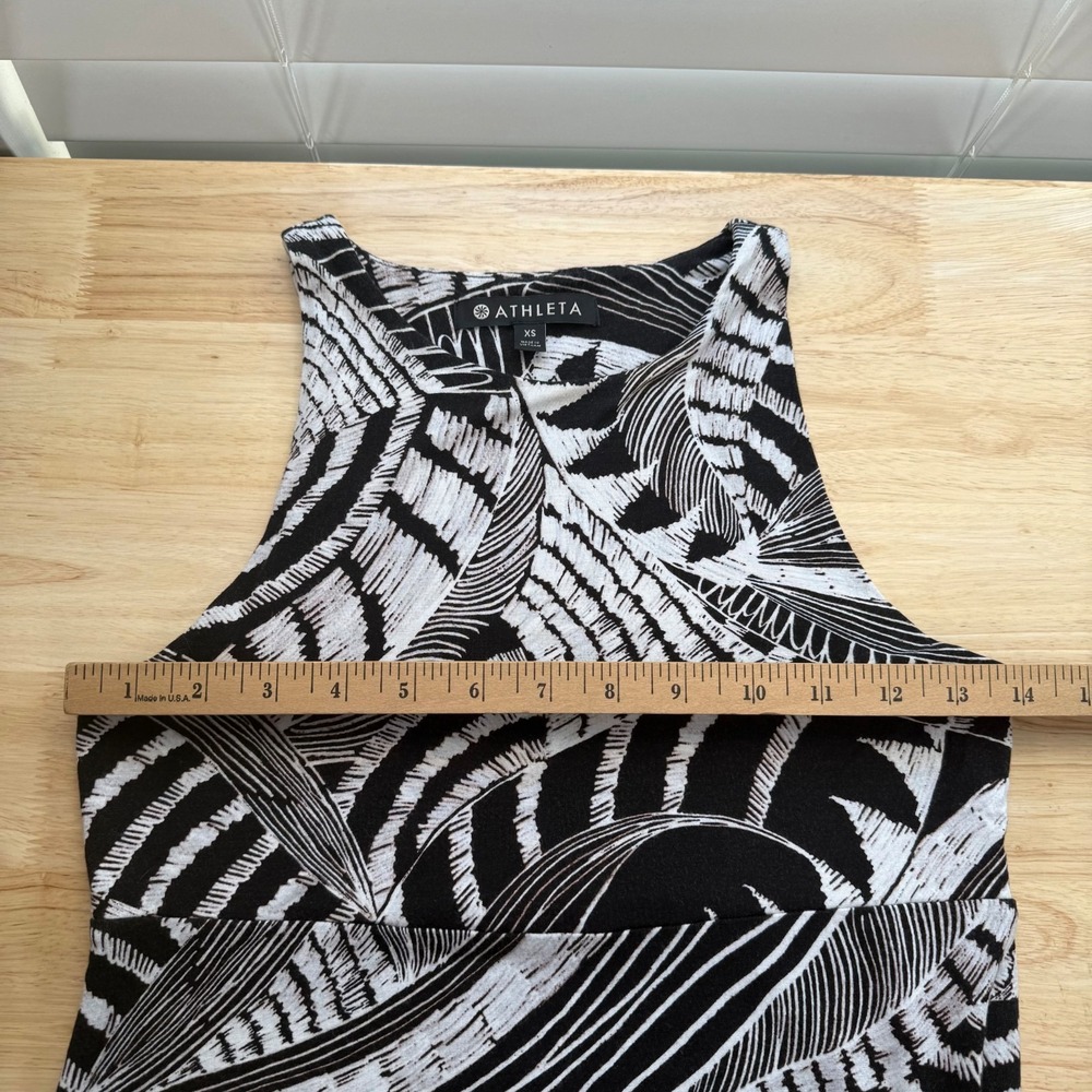Athleta Santorini Dress Women's Black White Printed Stretch Sleeveless - XS - Picture 12 of 14